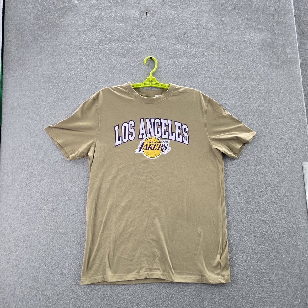 Los Angeles Lakers Men Shirt L Brown UNK NBA‎ Logo Text Short Sleeve